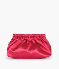 RTW Creation - Burgundy snap closure clutch with chain handle