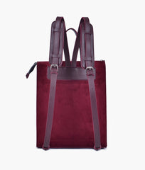 RTW Creation - Burgundy suede adventure backpack