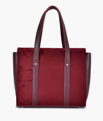 RTW Creation - Burgundy suede carry-all satchel bag