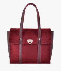RTW Creation - Burgundy suede carry-all satchel bag
