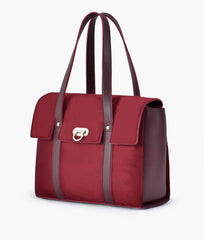 RTW Creation - Burgundy suede carry-all satchel bag