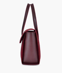 RTW Creation - Burgundy suede carry-all satchel bag