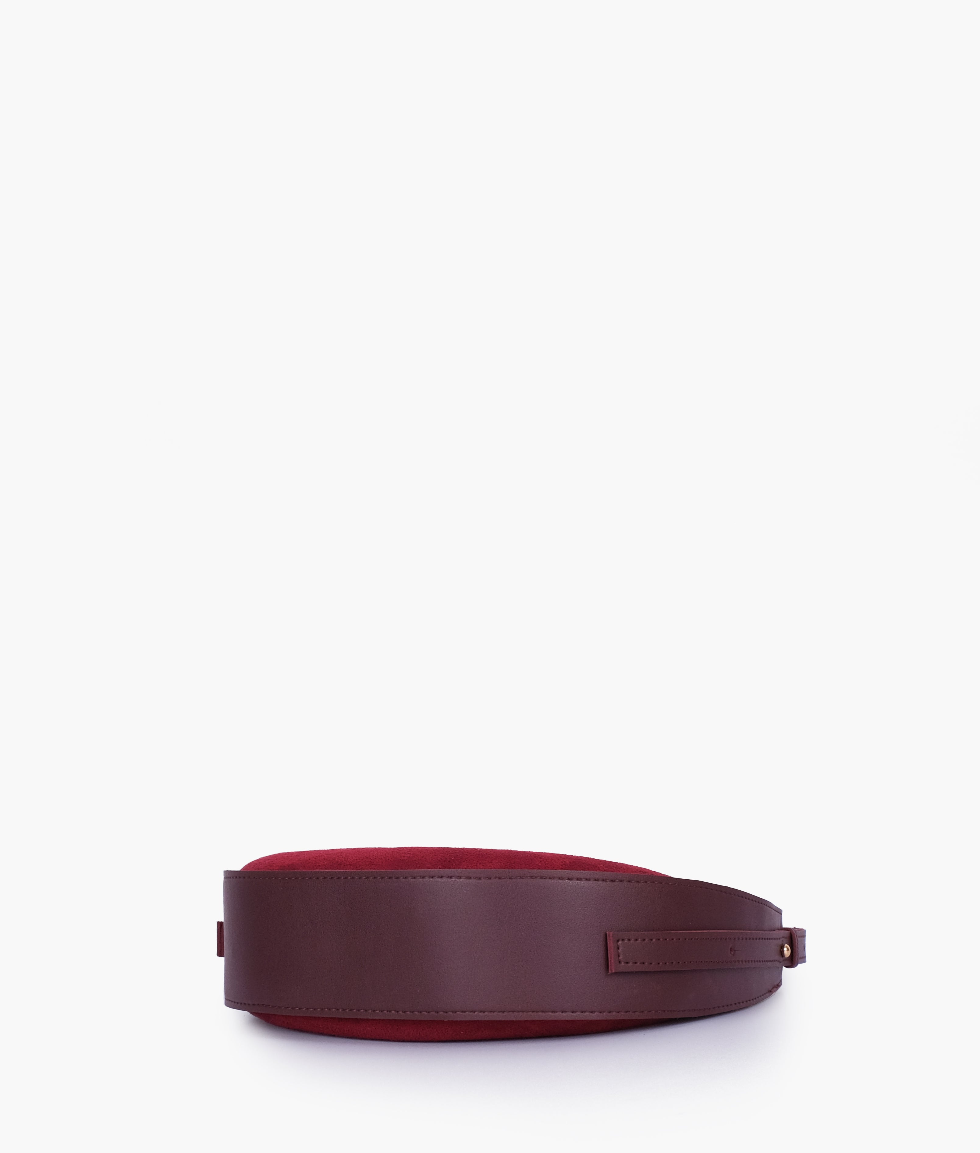 RTW Creation - Burgundy suede crescent hobo bag