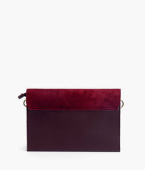RTW Creation - Burgundy suede envelope shoulder bag