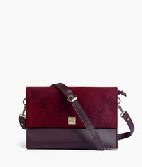 RTW Creation - Burgundy suede envelope shoulder bag
