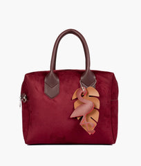 RTW Creation - Burgundy suede mini bowling bag