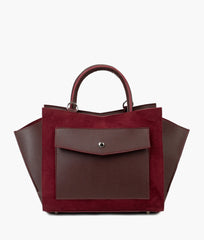 RTW Creation - Burgundy suede top-handle bag
