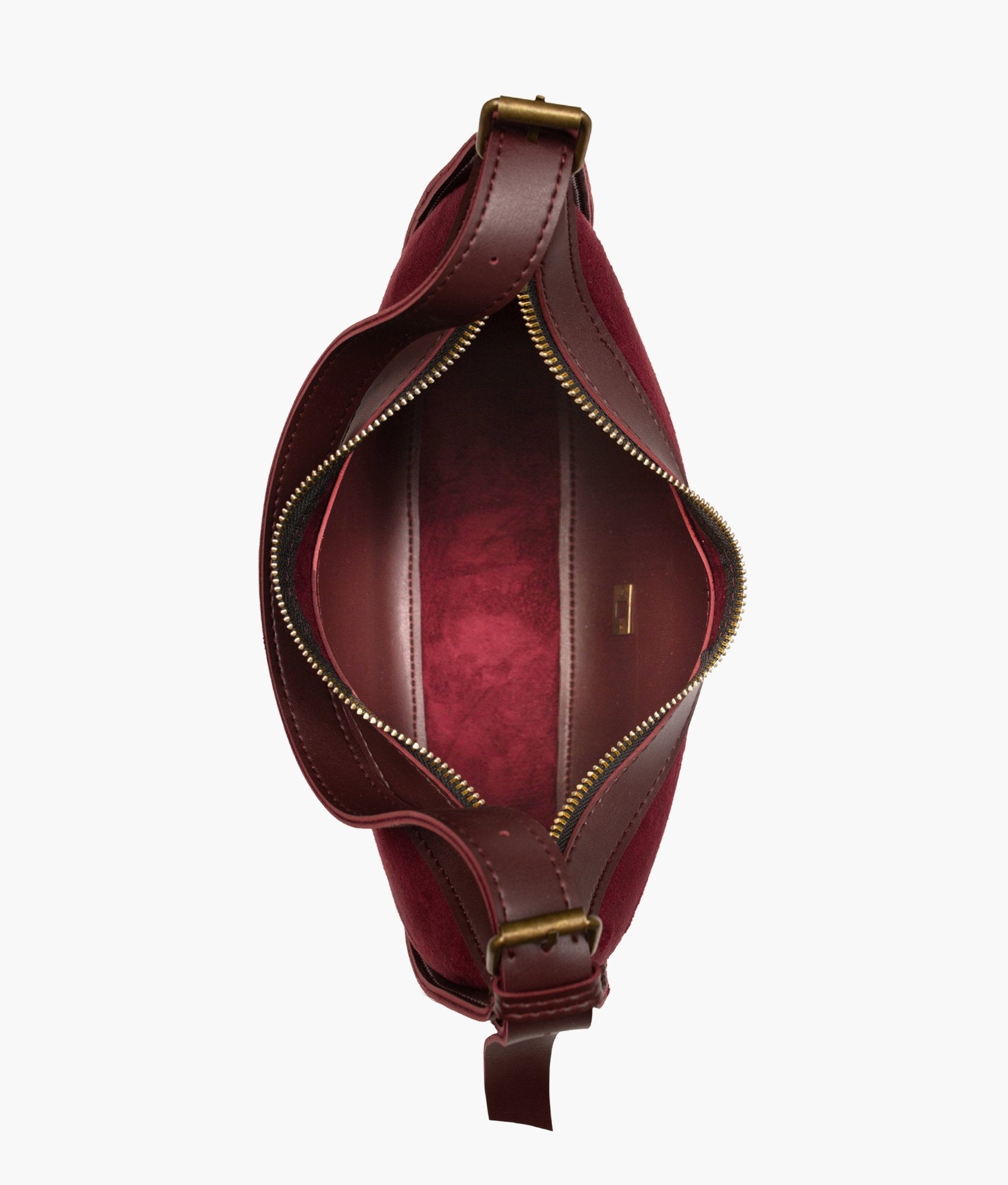 RTW Creation - Burgundy suede hobo bag