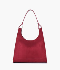 RTW Creation - Burgundy suede hobo tote bag