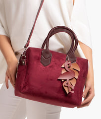 RTW Creation - Burgundy suede mini bowling bag