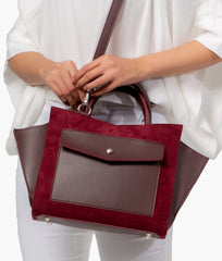 RTW Creation - Burgundy suede top-handle bag