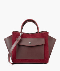 RTW Creation - Burgundy suede top-handle bag