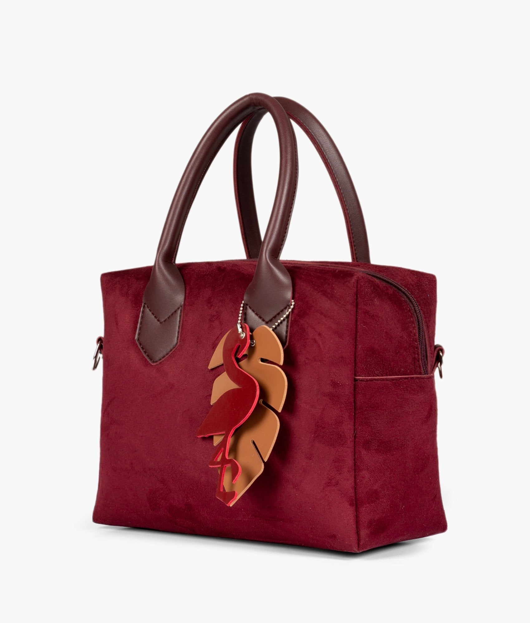 RTW Creation - Burgundy suede mini bowling bag