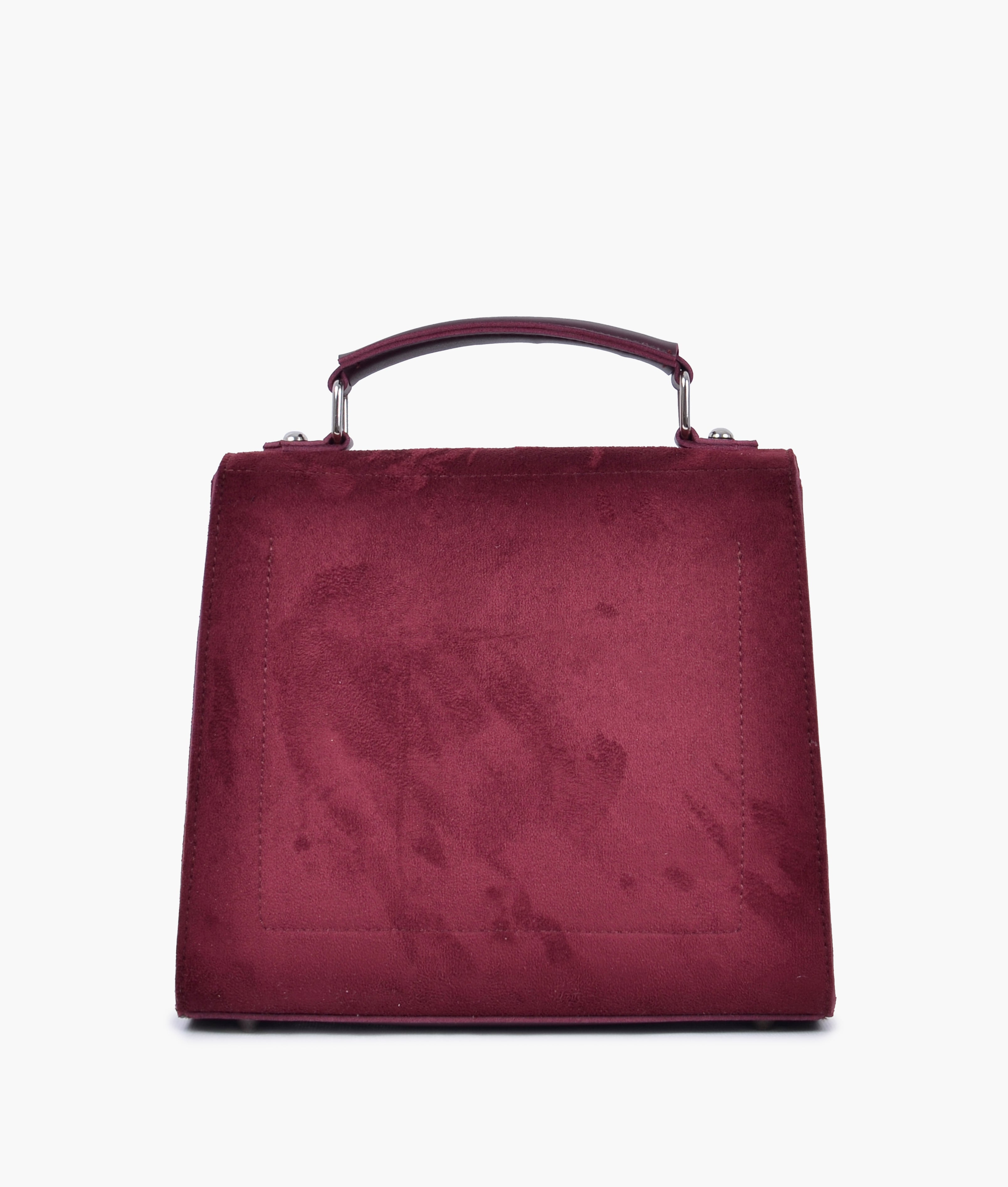 RTW Creation - Burgundy suede push-lock messenger bag