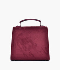 RTW Creation - Burgundy suede push-lock messenger bag