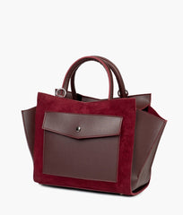 RTW Creation - Burgundy suede top-handle bag