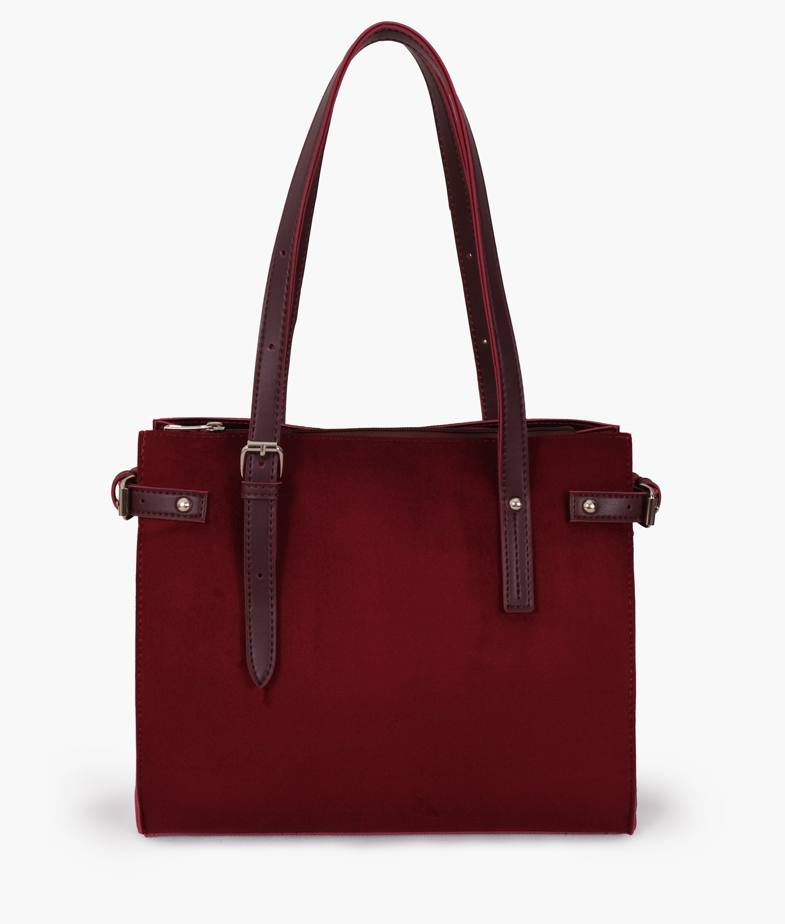 RTW Creation - Burgundy suede satchel tote bag