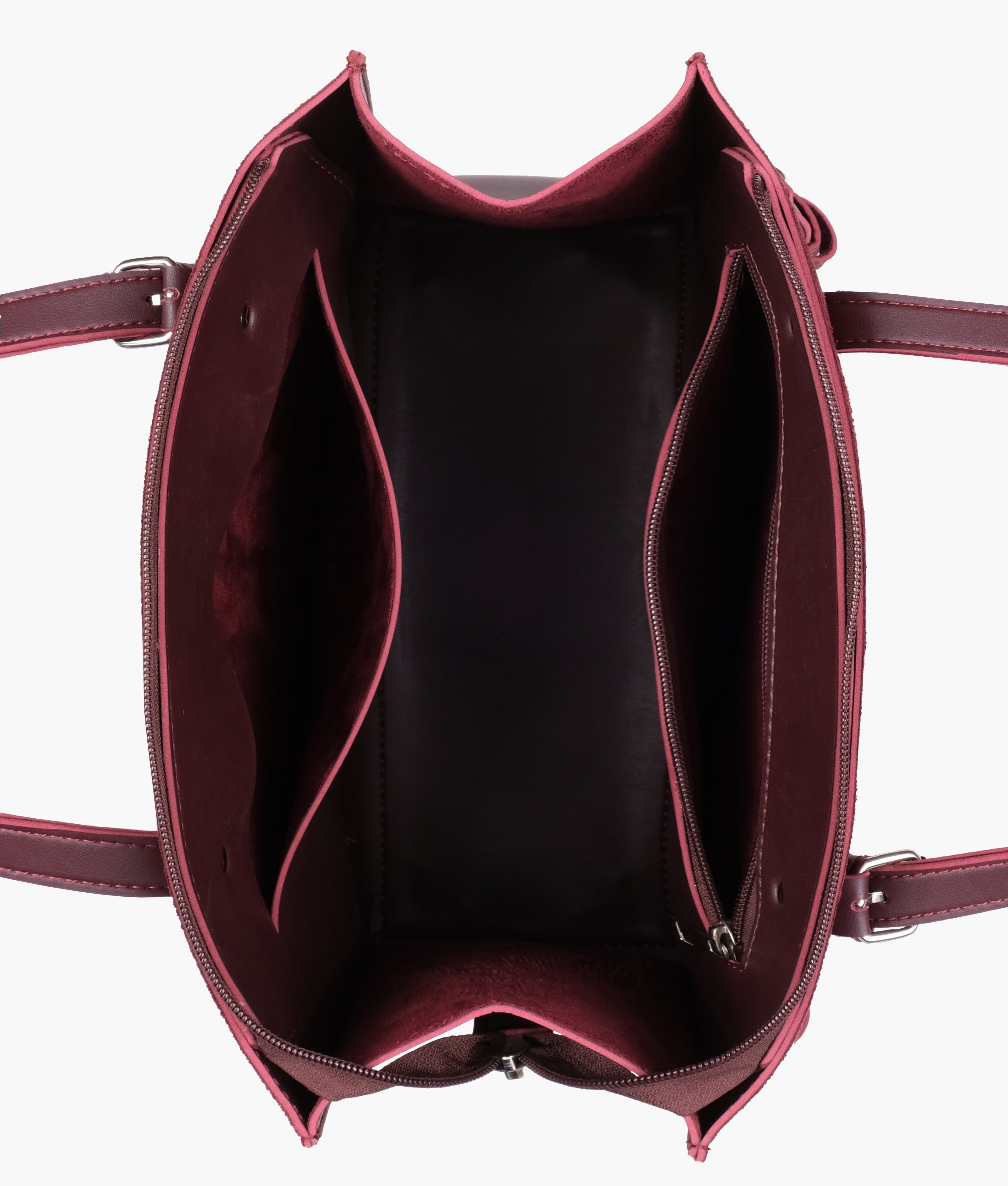 RTW Creation - Burgundy suede satchel tote bag