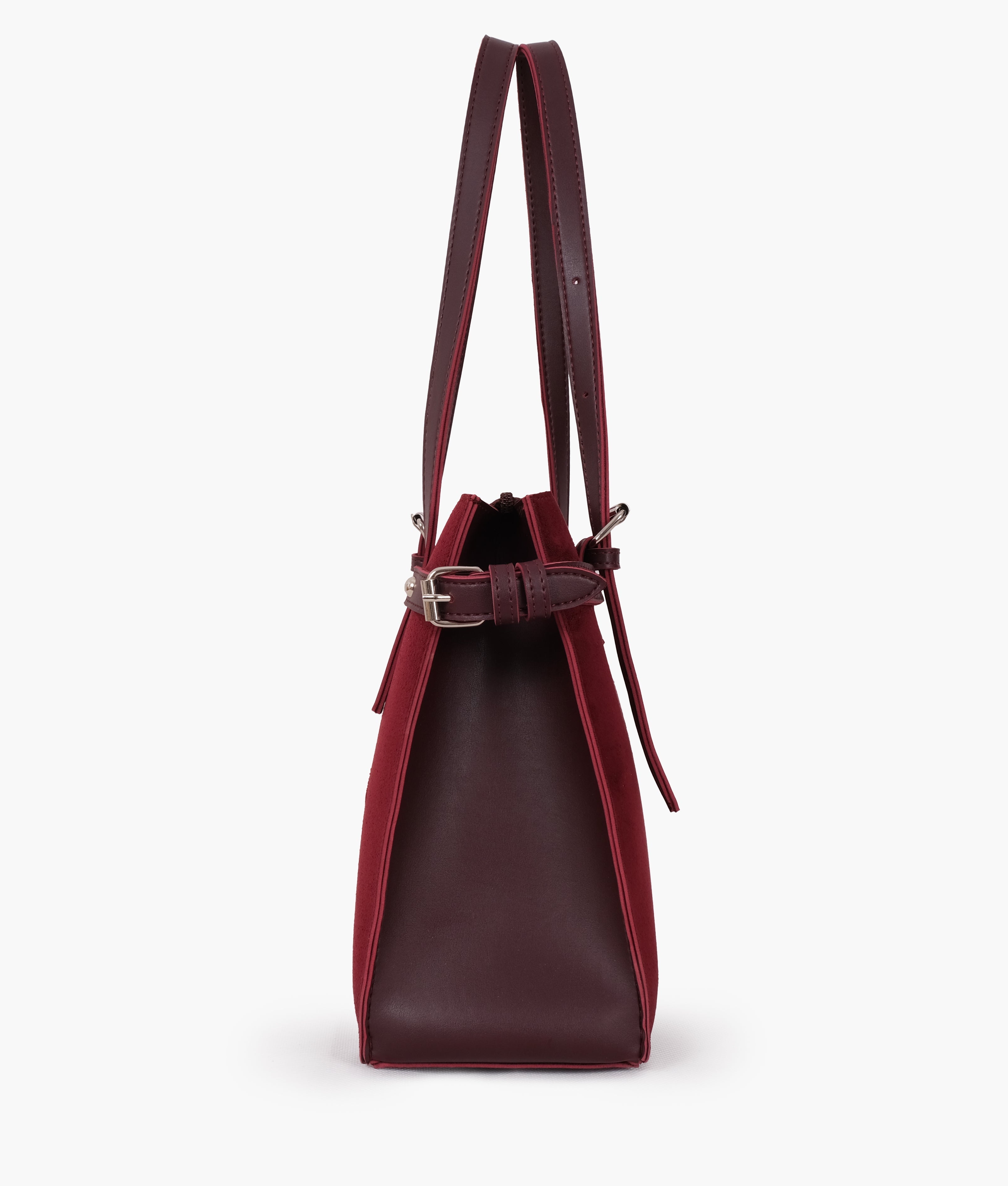 RTW Creation - Burgundy suede satchel tote bag