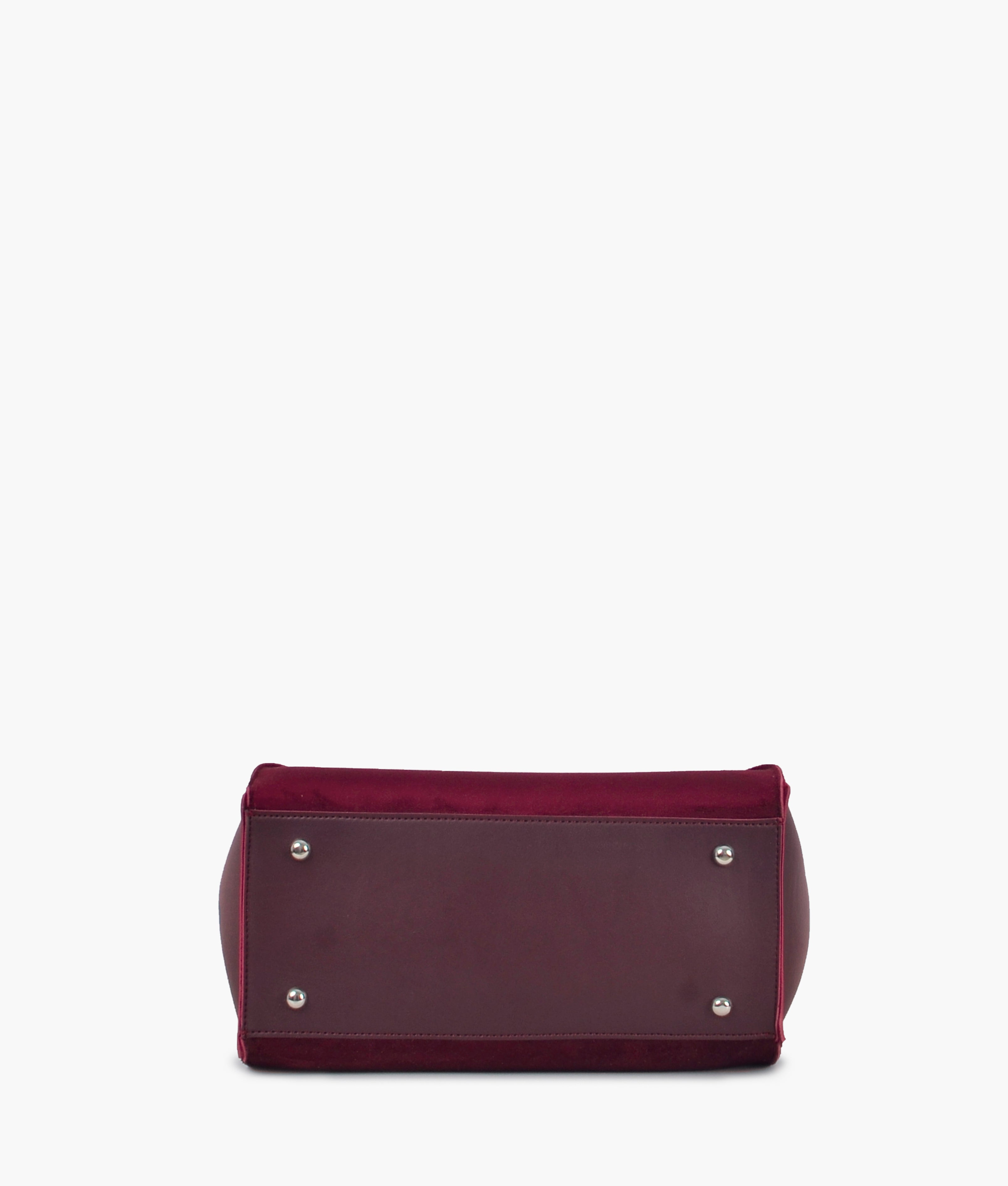 RTW Creation - Burgundy suede shopping tote bag