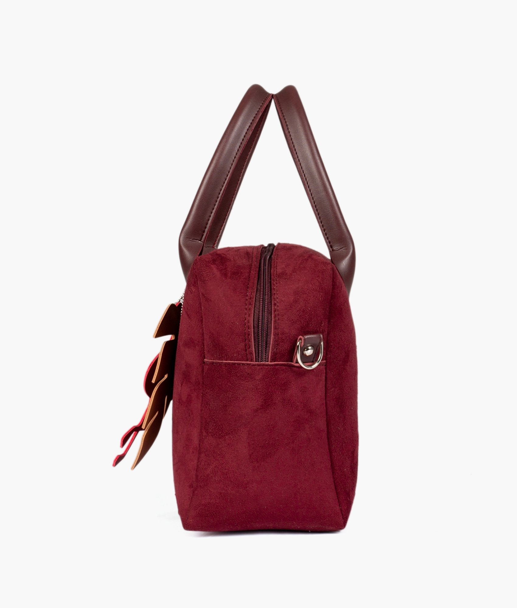 RTW Creation - Burgundy suede mini bowling bag