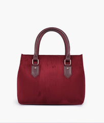 RTW Creation - Burgundy suede small satchel bag