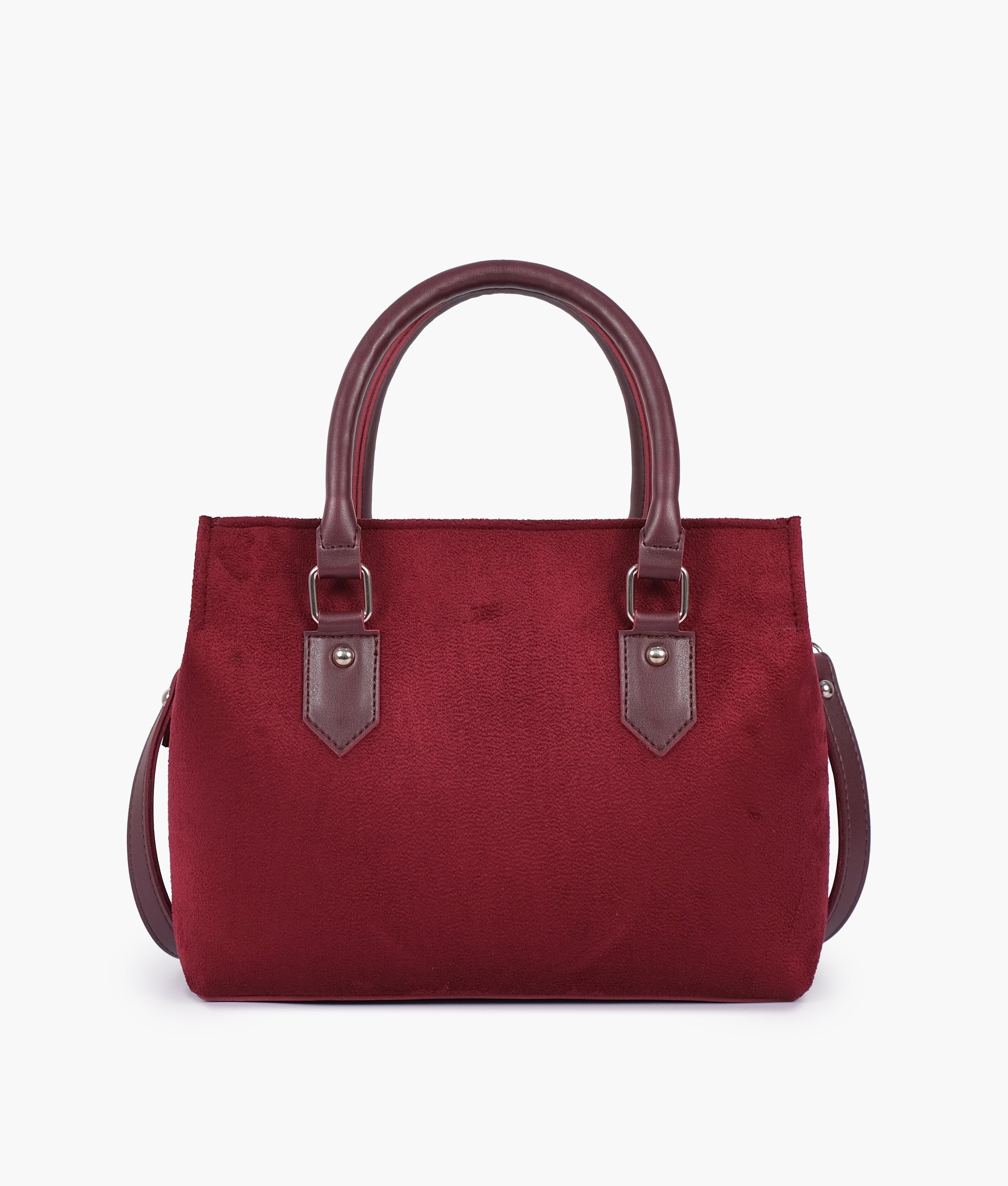 RTW Creation - Burgundy suede small satchel bag