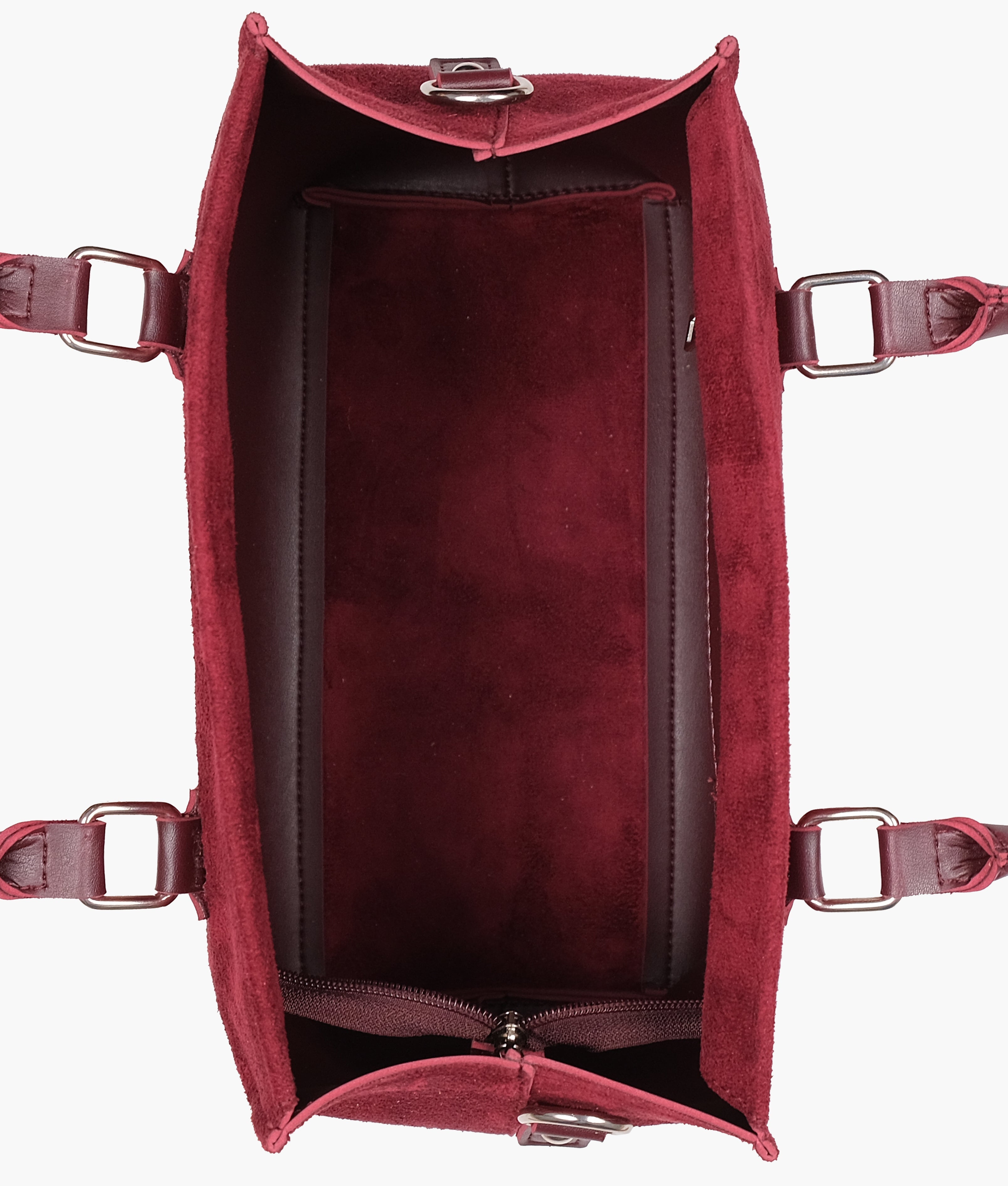 RTW Creation - Burgundy suede small satchel bag