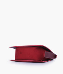 RTW Creation - Burgundy suede trapeze top-handle bag