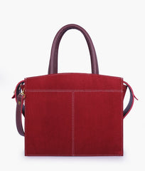 RTW Creation - Burgundy suede trapeze top-handle bag
