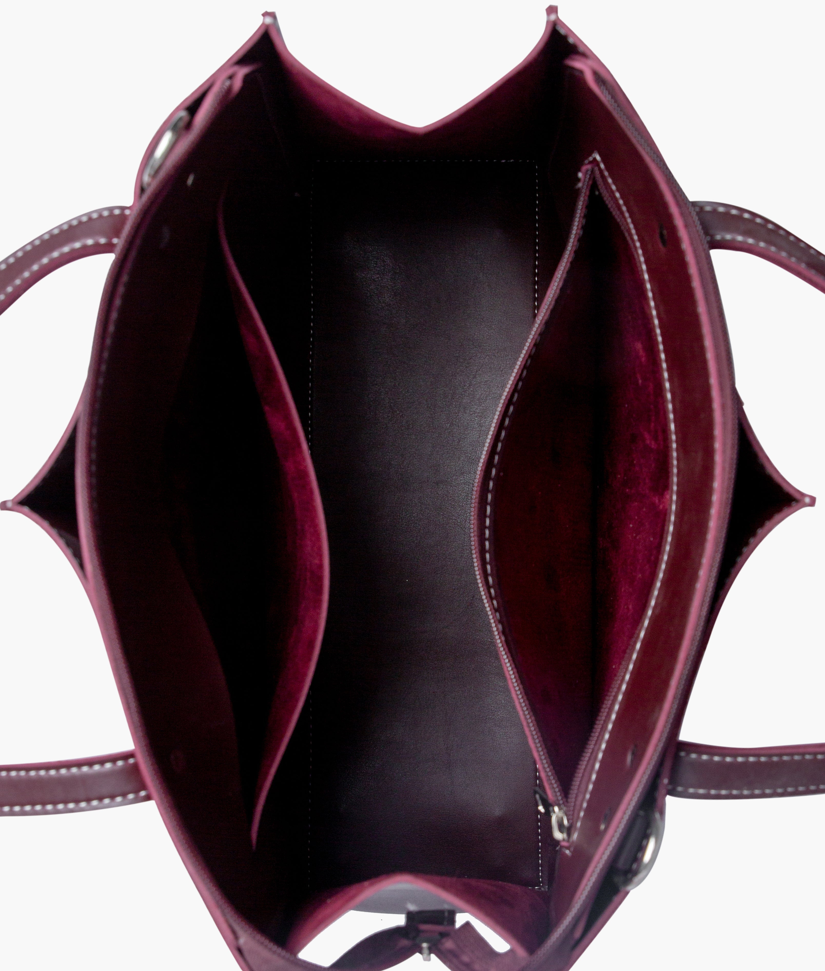 RTW Creation - Burgundy suede work tote bag