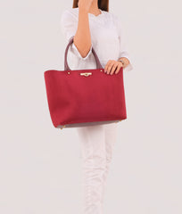RTW Creation - Burgundy suede zipper tote bag