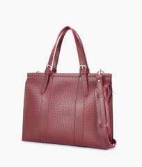 RTW Creation - Burgundy weaved laptop bag with sleeve