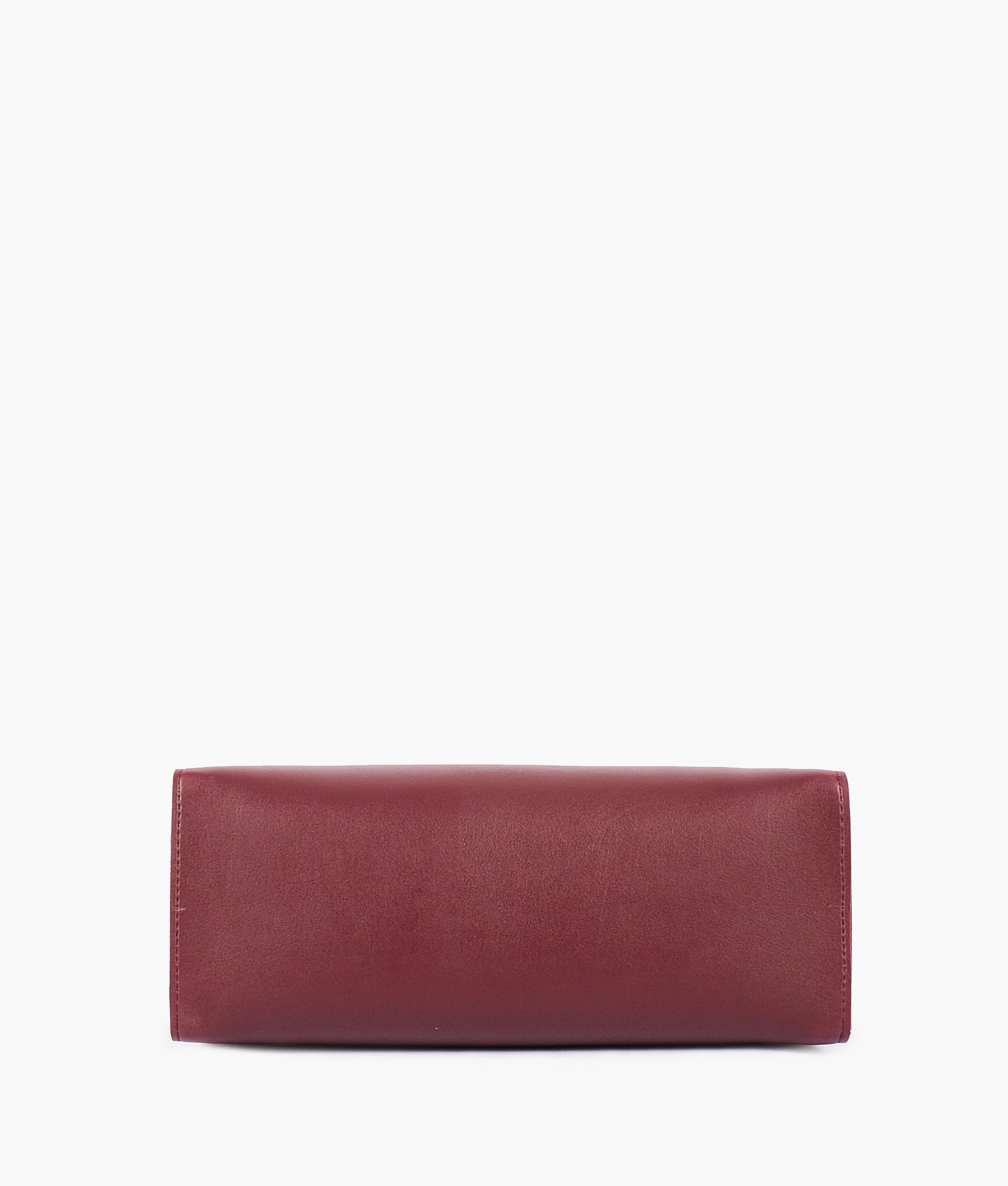 RTW Creation - Burgundy and black zipper shoulder bag with long handle