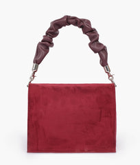 RTW Creation - Burgundy suede top-handle mini cross-body bag