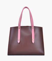 RTW Creation - Burgundy with pink multi compartment satchel bag