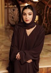 Abaya.Pk Dark Brown Cafifa Style Abaya