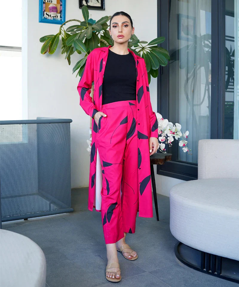Dhaga Stitched 2 Piece Solids Crepe Summer Collection'2025-Carmine