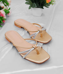 RTW Creation - Casual golden thong sandals