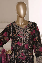 Signature By Sada Bahar Stitched 3 Piece Festive Emb Lawn Vol-02 Suit-CD-673-BLACK