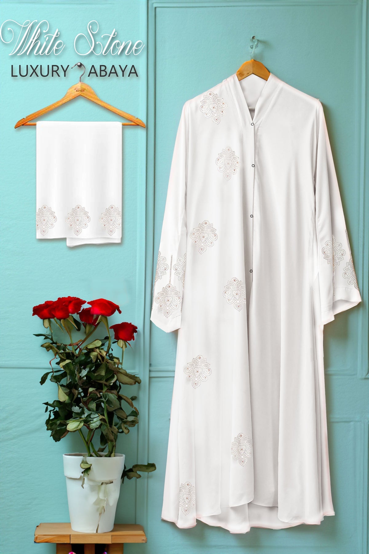 White Stone Luxury Abaya - Bustangi