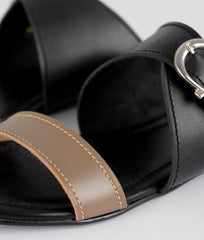 RTW Creation - Chikoo and black buckle-up flats