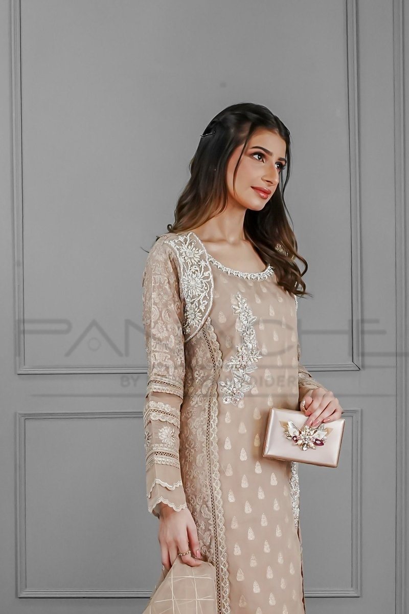 Manahils Stitched Formals K-192-Classy Rosette Couture