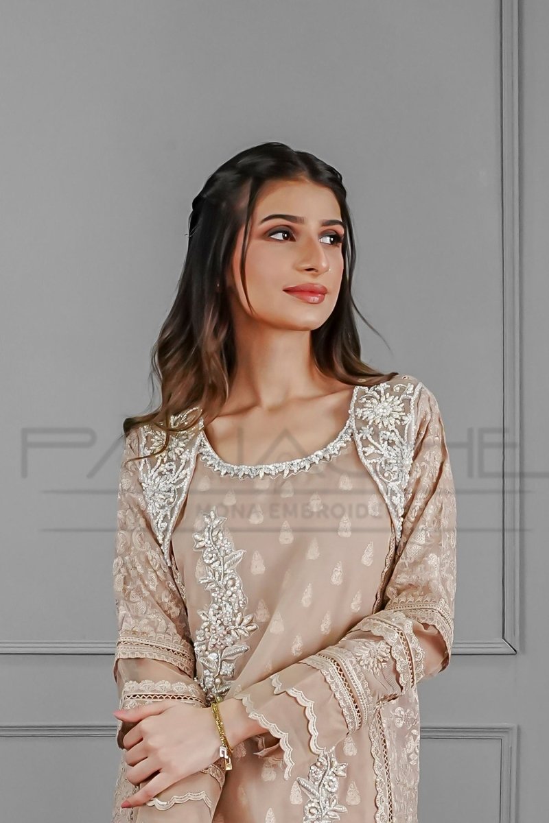 Manahils Stitched Formals K-192-Classy Rosette Couture