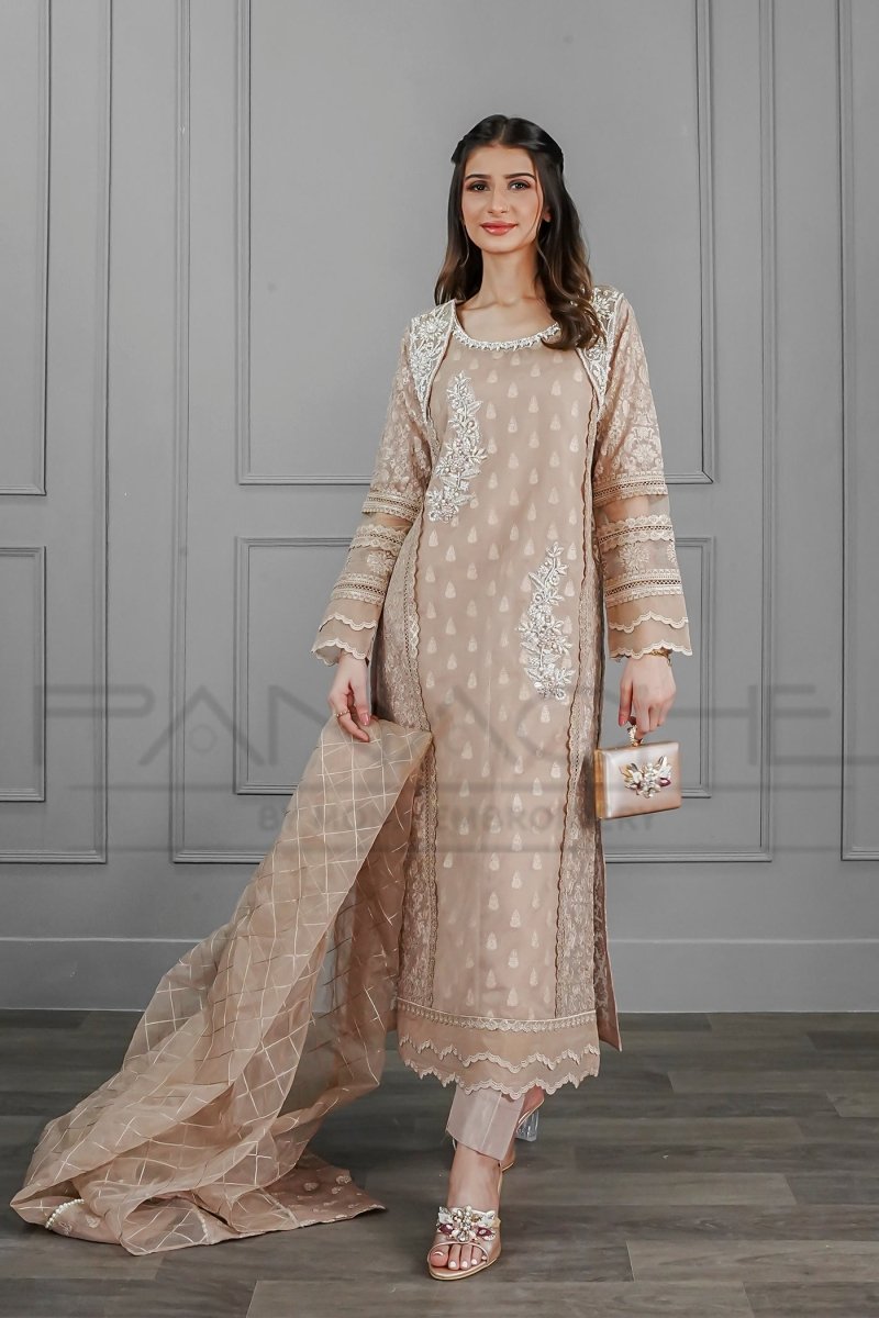 Manahils Stitched Formals K-192-Classy Rosette Couture