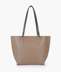 RTW Creation - Coffee centre-stripe tote bag