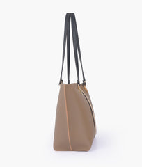 RTW Creation - Coffee centre-stripe tote bag