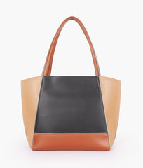 RTW Creation - Coffee color block tote bag