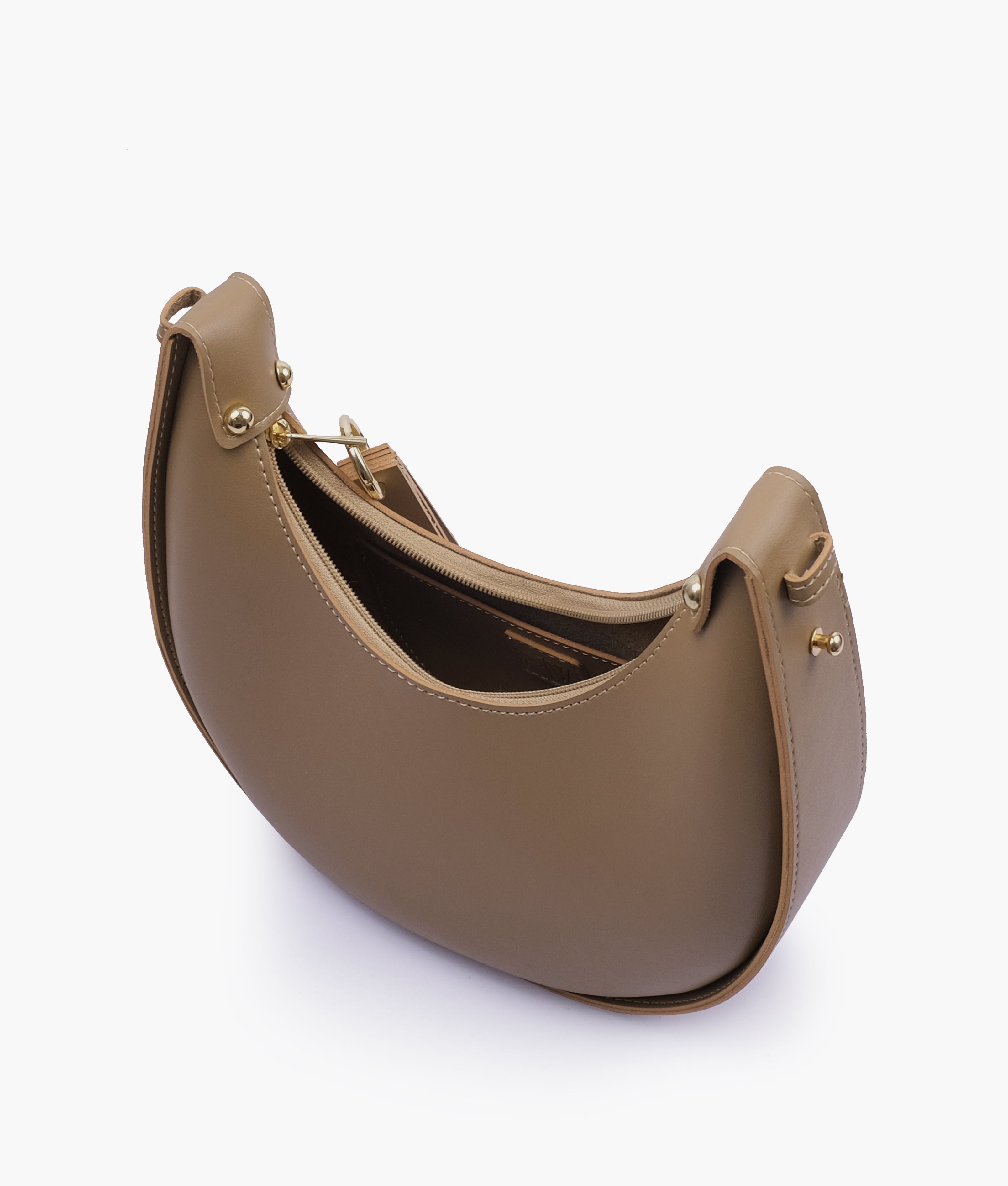 RTW Creation - Coffee crescent hobo bag