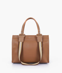 RTW Creation - Coffee dual-pocket mini tote bag